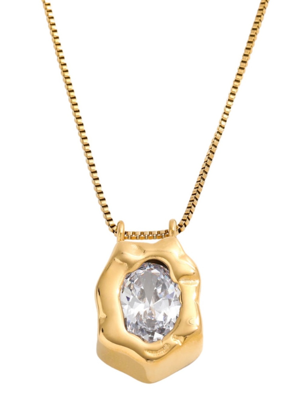 Gold Molten Pendant Necklace